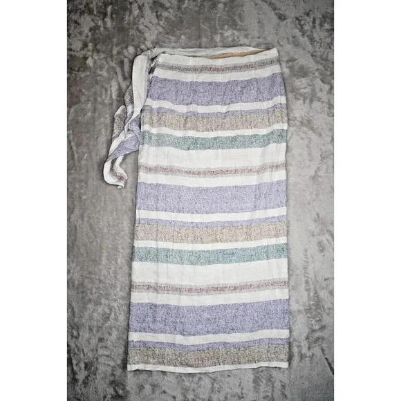 ZARA Sarong Striped Wrap Skirt Tie Waist Multi-Color Boho Size M Medium - Picture 11 of 13